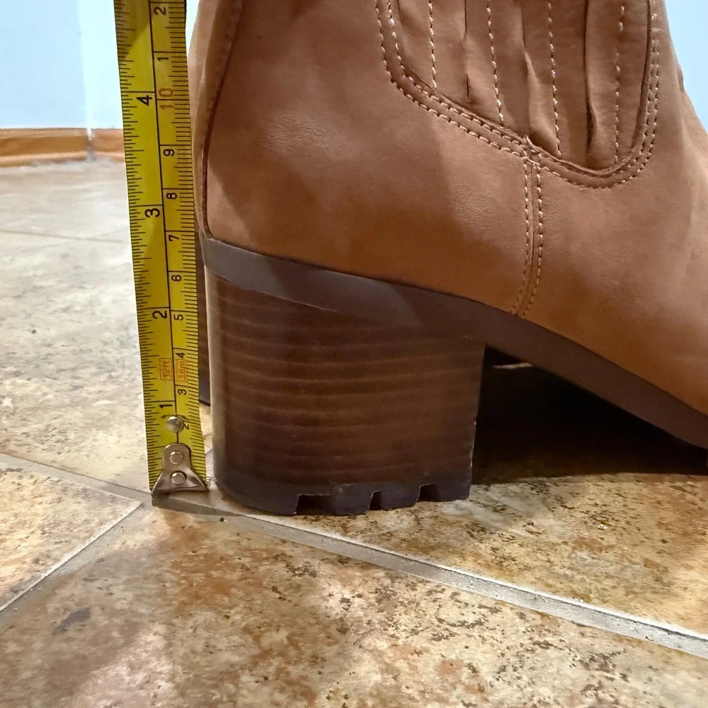 Vionic Wilma Nubuck Leather Waterproof Ankle Boots Toffee Brown Women Size 9